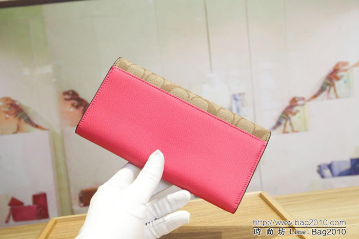 COACH蔻馳 原單 Coach53763 女士三折大手包 專櫃用料PVC拼頭層牛皮 專櫃爆款  Chz1194
